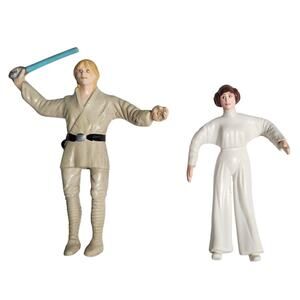Just Toys Bendem Luke Skywalker, Princess Leia Figure Loose (LFL, 1993) Used